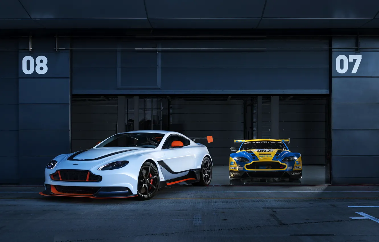Photo wallpaper photo, Aston Martin, Vantage, Tuning, GT3, Cars, Two, 2015