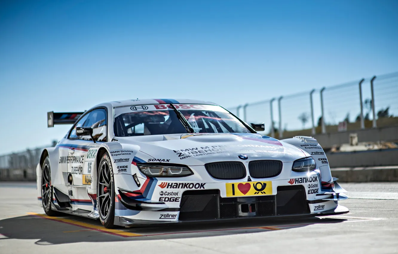 Photo wallpaper BMW, Car, Race, Front, Day, DTM, Track