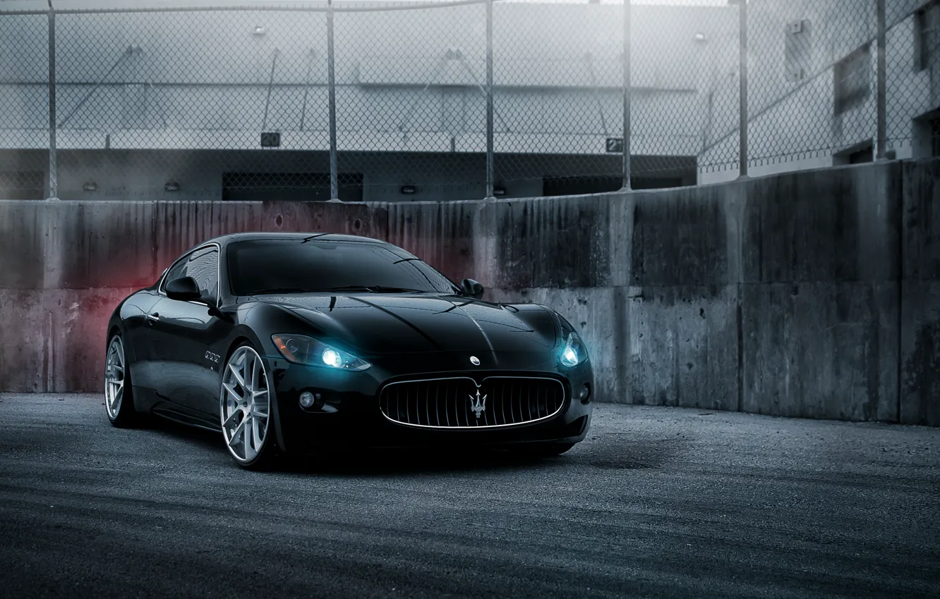 Photo wallpaper black, Maserati, black, GranTurismo, Maserati, Gran Turismo
