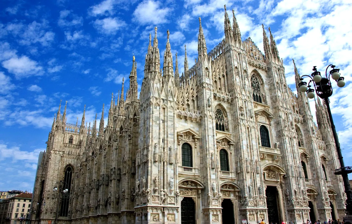 Photo wallpaper the sky, clouds, Italy, Cathedral, Milan, Duomo