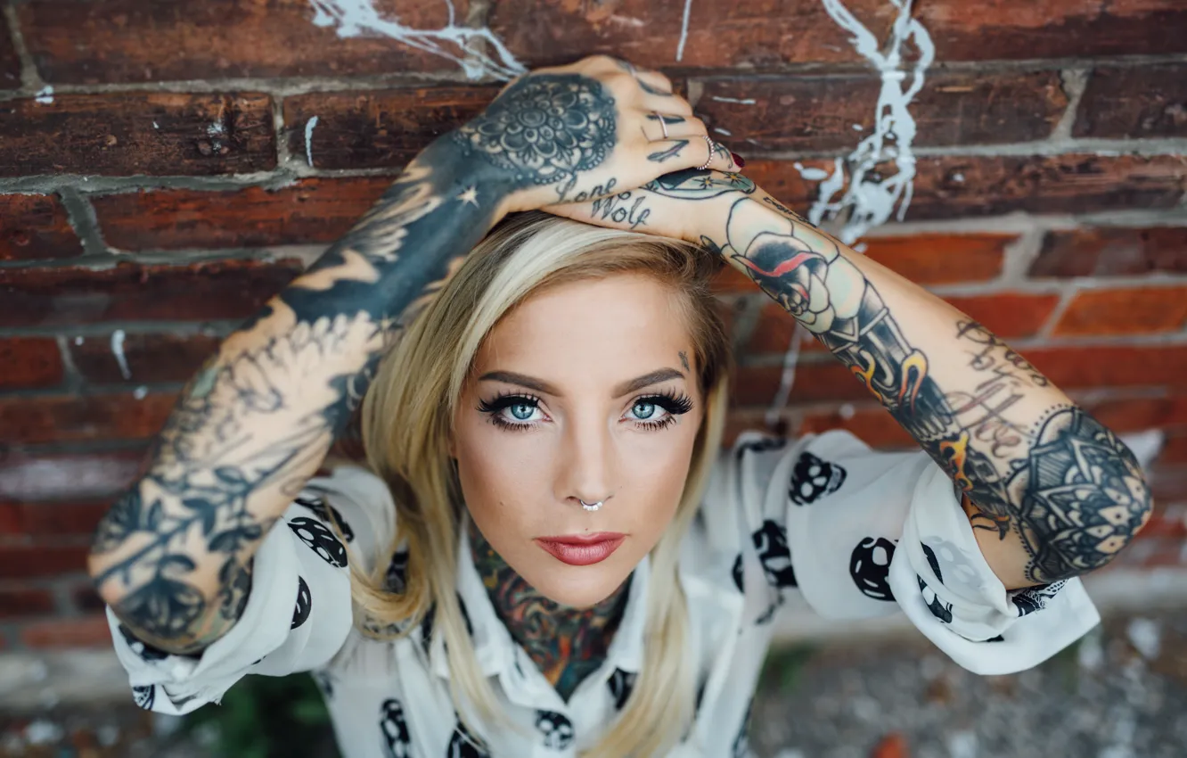 Wallpaper eyes, tattoo, tattoo, madisonskye, tattooed girls, tattoo girls  images for desktop, section девушки - download