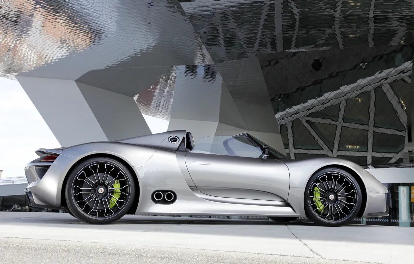 Photo wallpaper Concept, Porsche, wheel, drives, Porsche, side view, Spyder, 918, brake