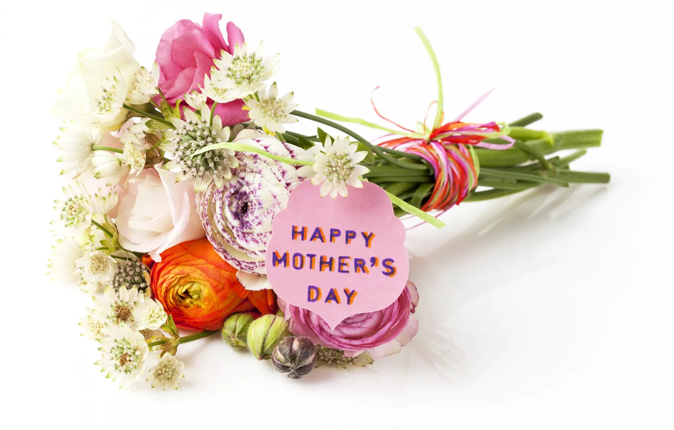 Wallpaper flowers, roses, bouquet, happy, eustoma, Mother's day, mothers Day images for desktop, section праздники - download