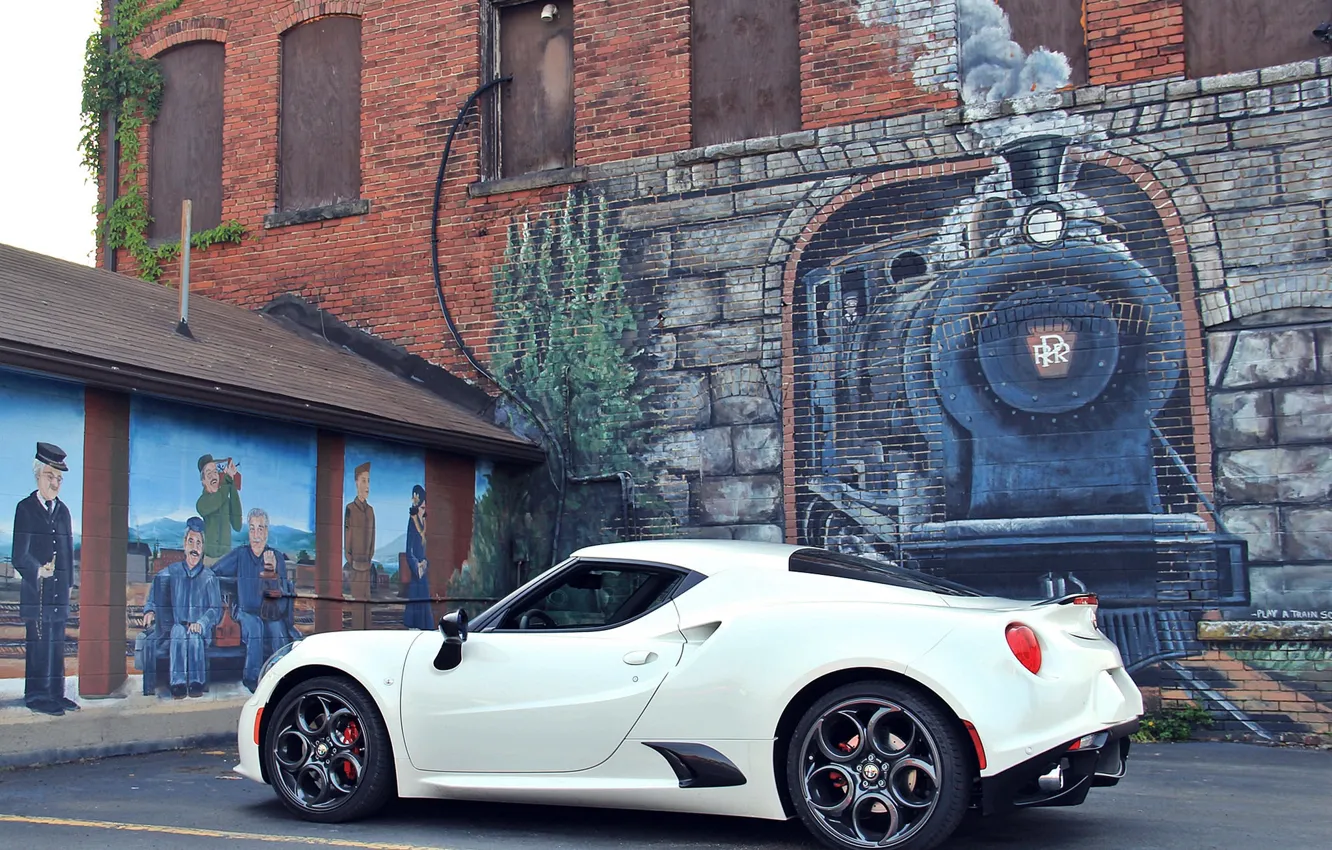 Photo wallpaper wall, figure, the engine, Alfa Romeo, Alfa Romeo 4C