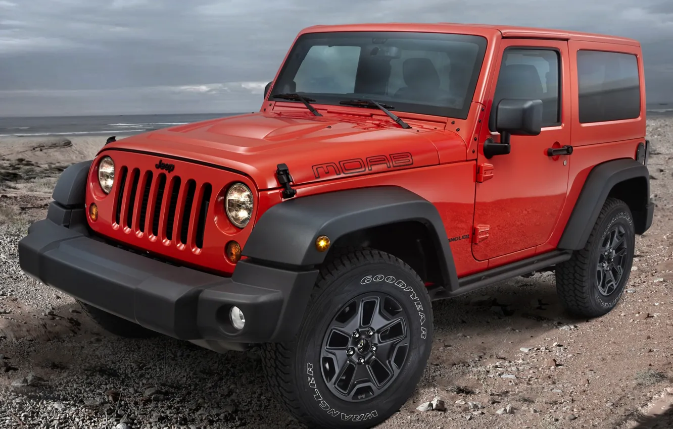 Photo wallpaper red, Jeep, the front, Wrangler, Ringler, Jeep, Moab