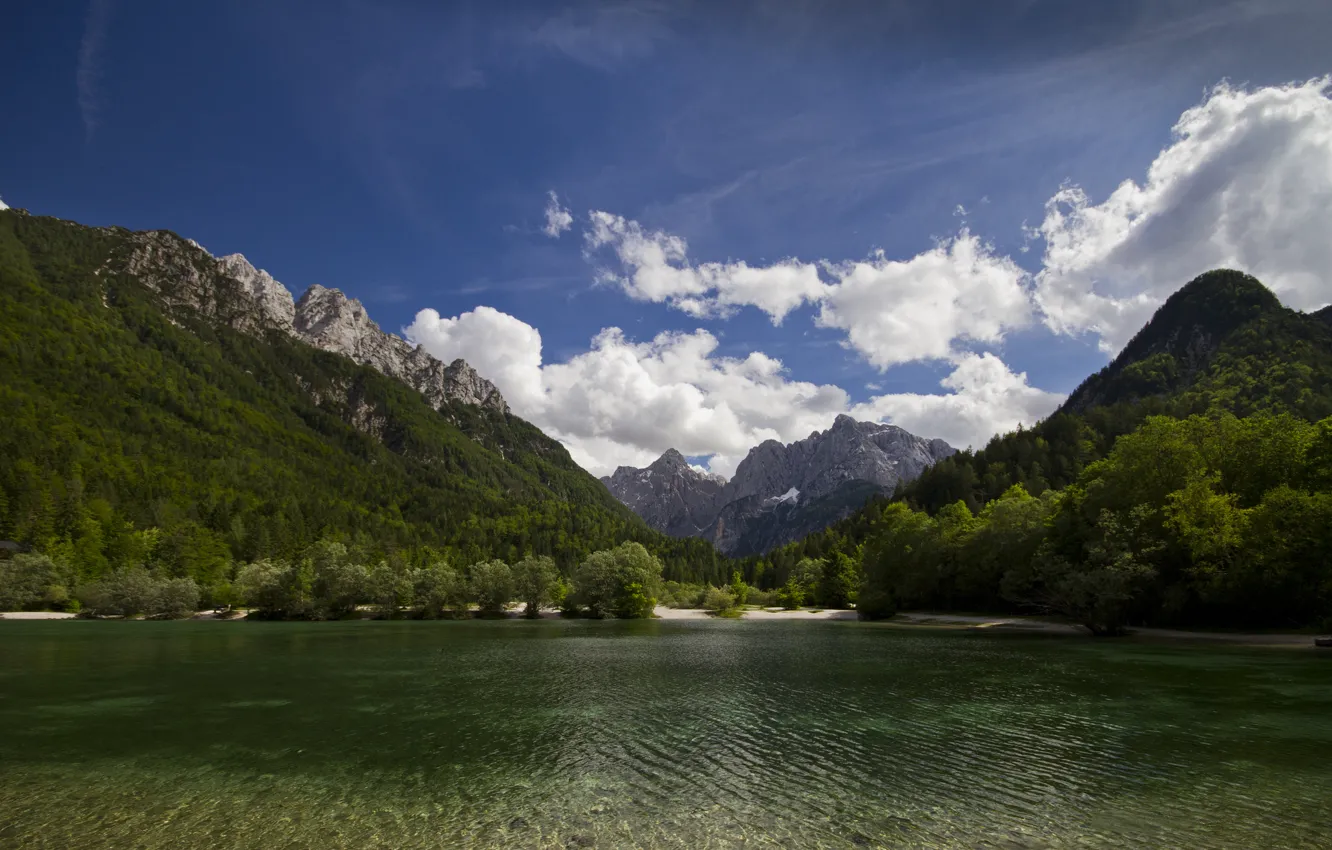 Photo wallpaper mountains, nature, lake, Slovenia, Slovenia, Kranjska Gora, Lake Jasna, Kranjska Gora