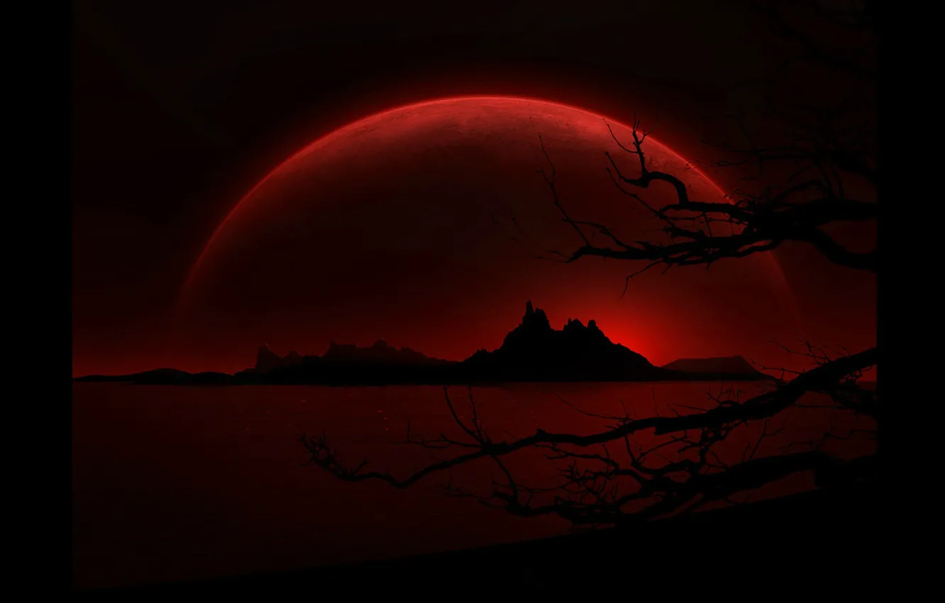 Wallpaper night, darkness, blood moon images for desktop, section  фантастика - download