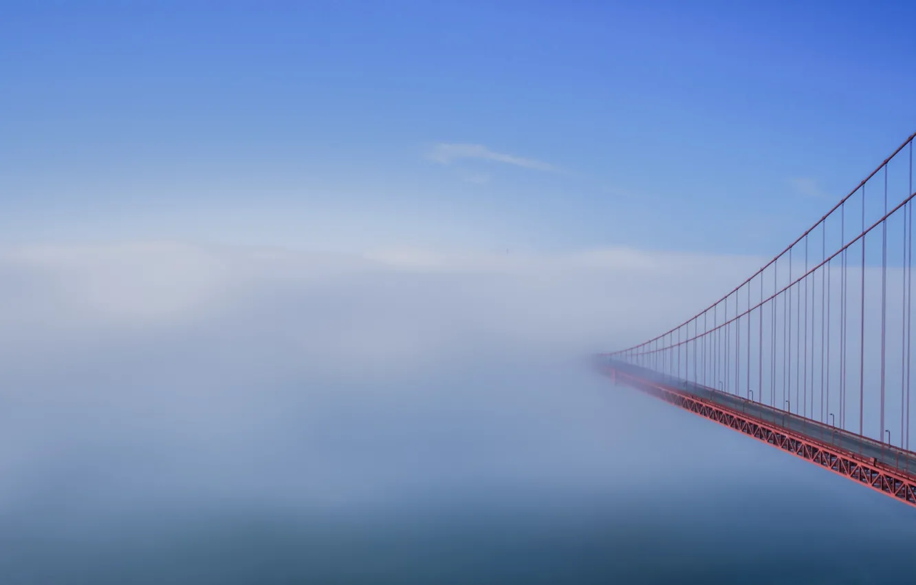 Photo wallpaper fog, Golden Gate, bridge to nowhere