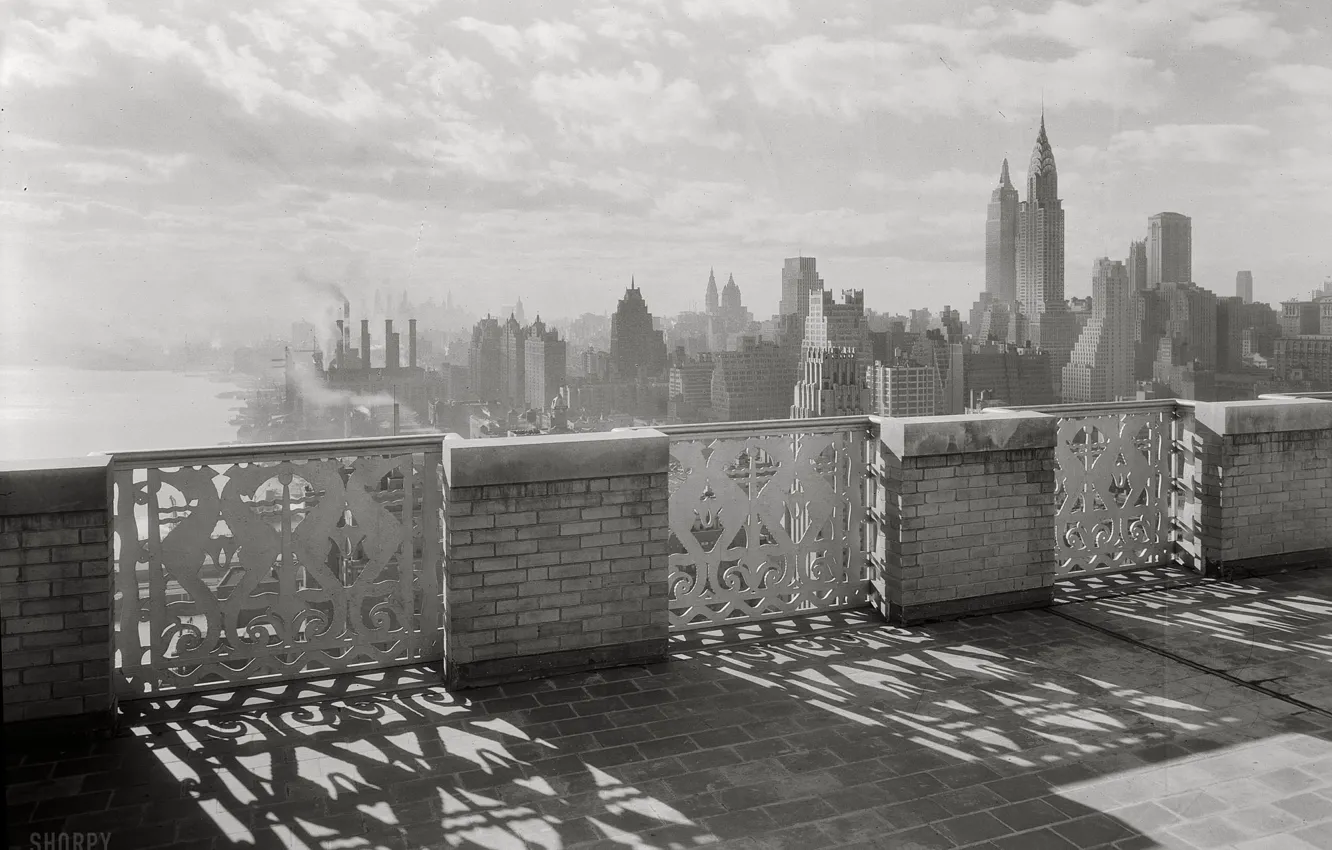 Photo wallpaper retro, Wallpaper, photo, plant, black and white, New York, wallpaper, skyscrapers, Playground, new york, December, …