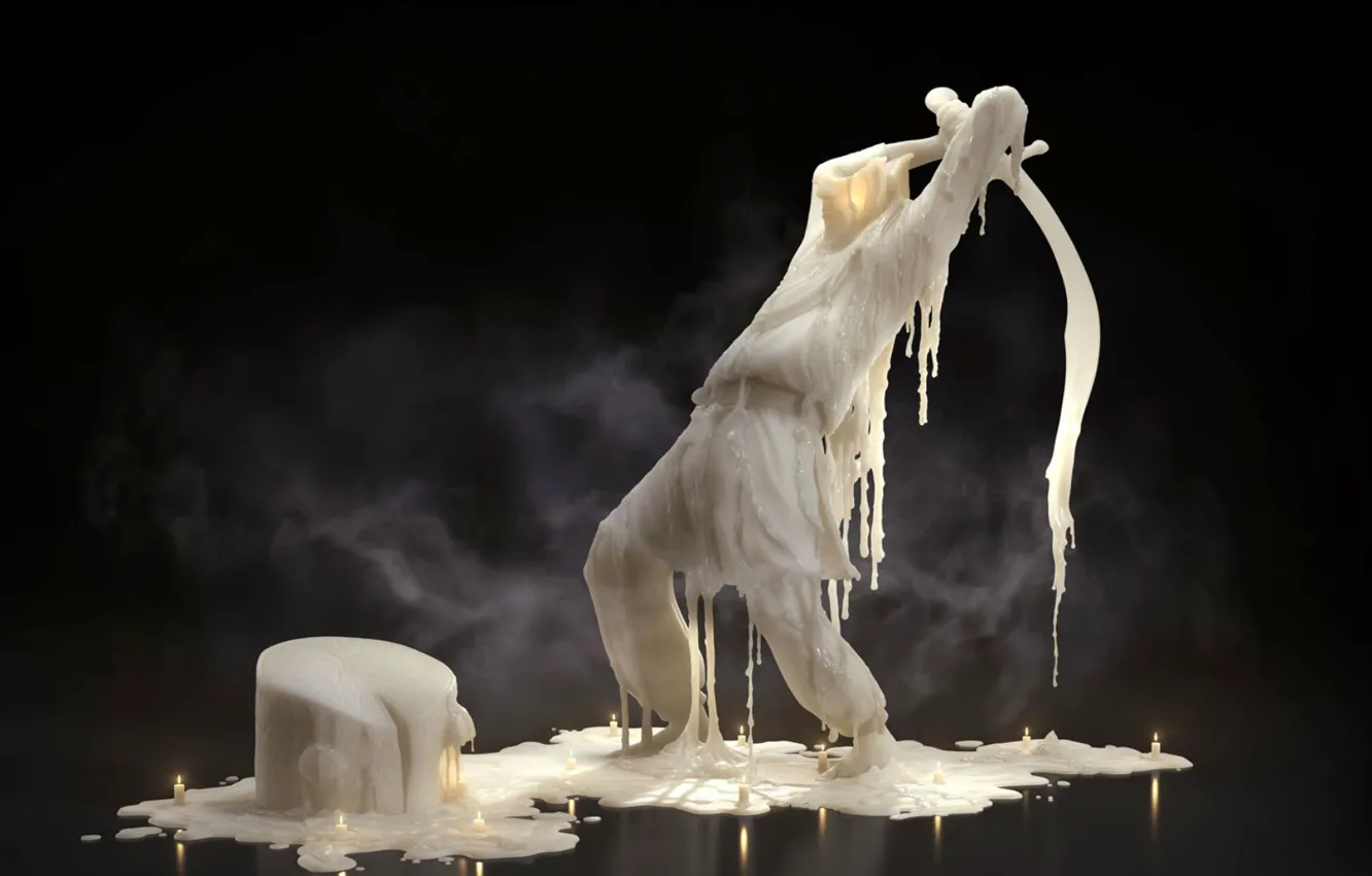 Photo wallpaper people, candle, the situation, wax, melted