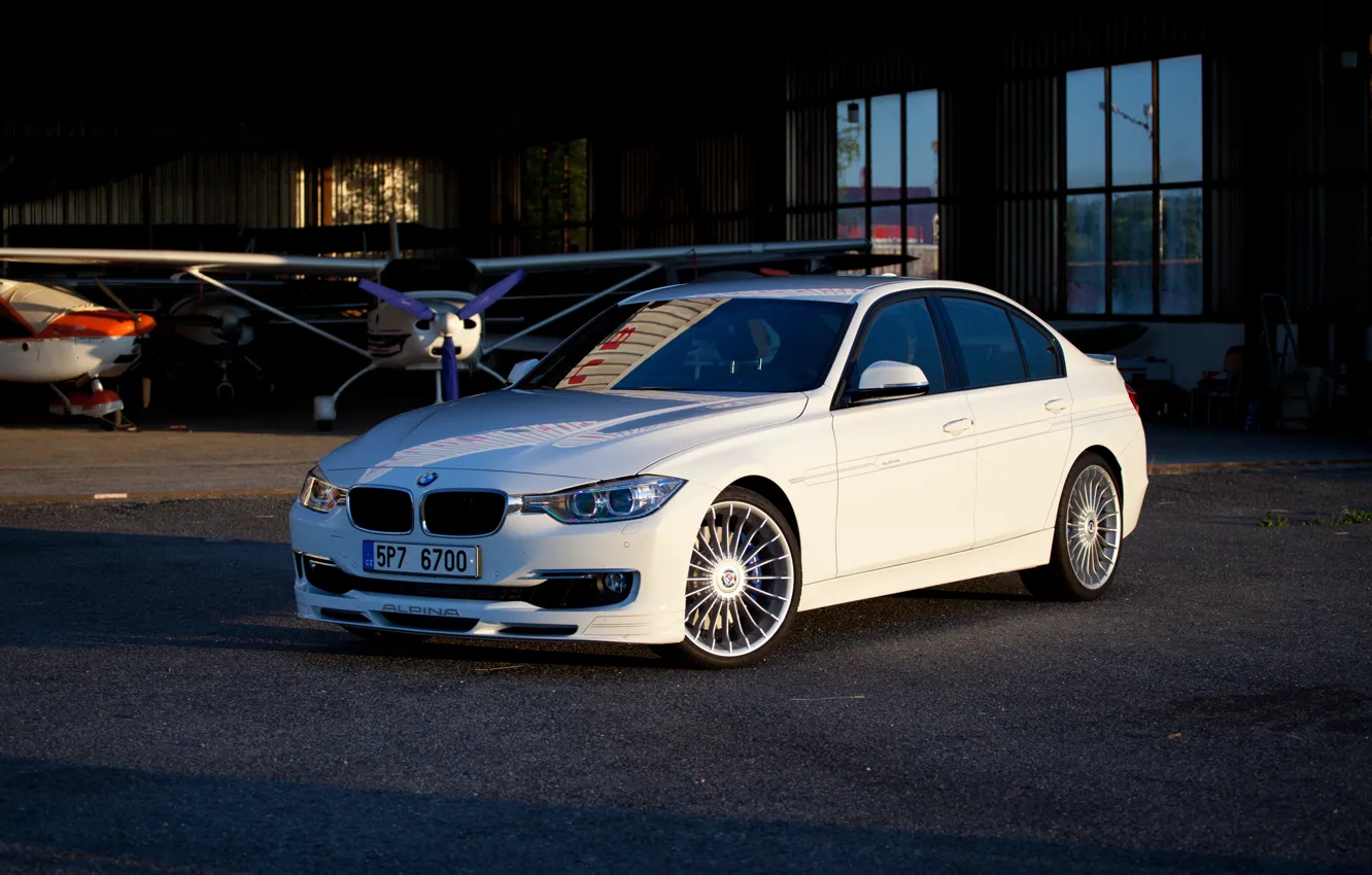 Photo wallpaper BMW, White, F30, Biturbo, Alpina