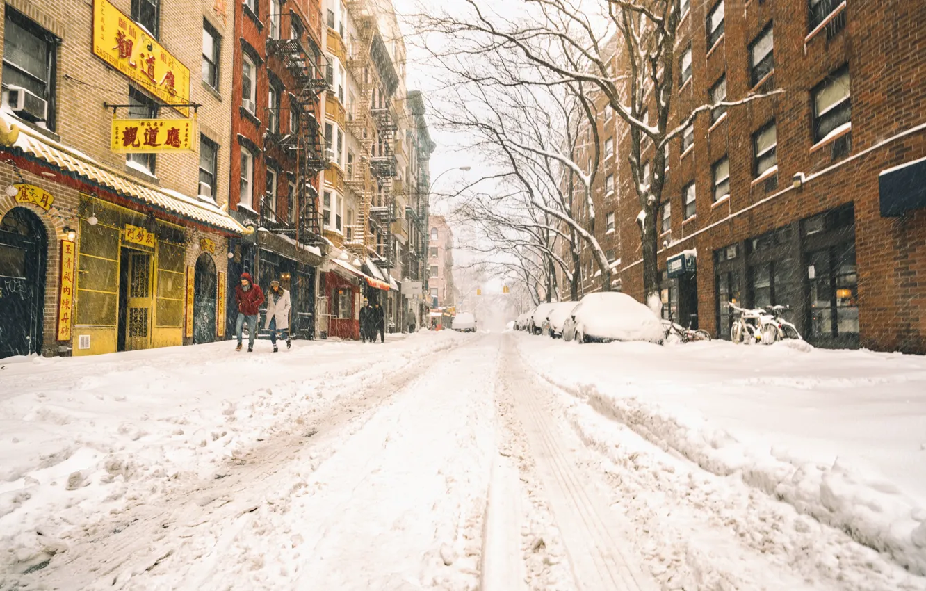 Wallpaper New York, winter, snow images for desktop, section город -  download