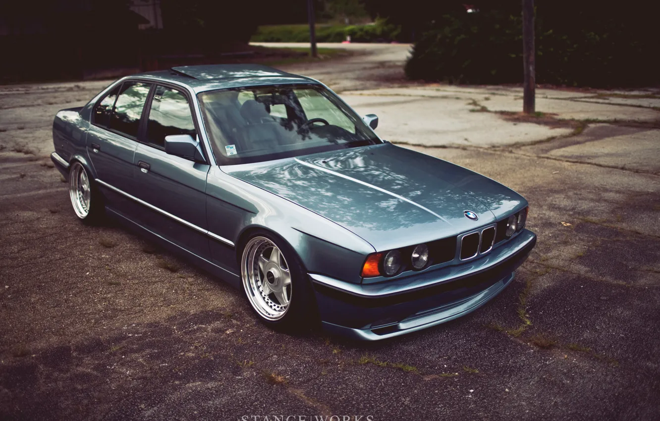 Photo wallpaper tuning, bmw, BMW, drives, classic, tuning, stance, e34, oldscool