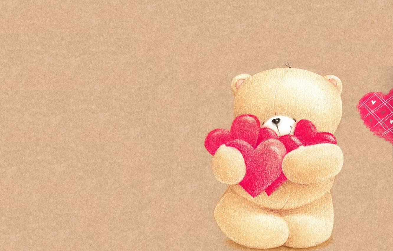 Wallpaper background, mood, holiday, heart, art, bear, Valentine's Day,  children's, Valentines, With love, Forever Friends Deckchair bear images  for desktop, section минимализм - download