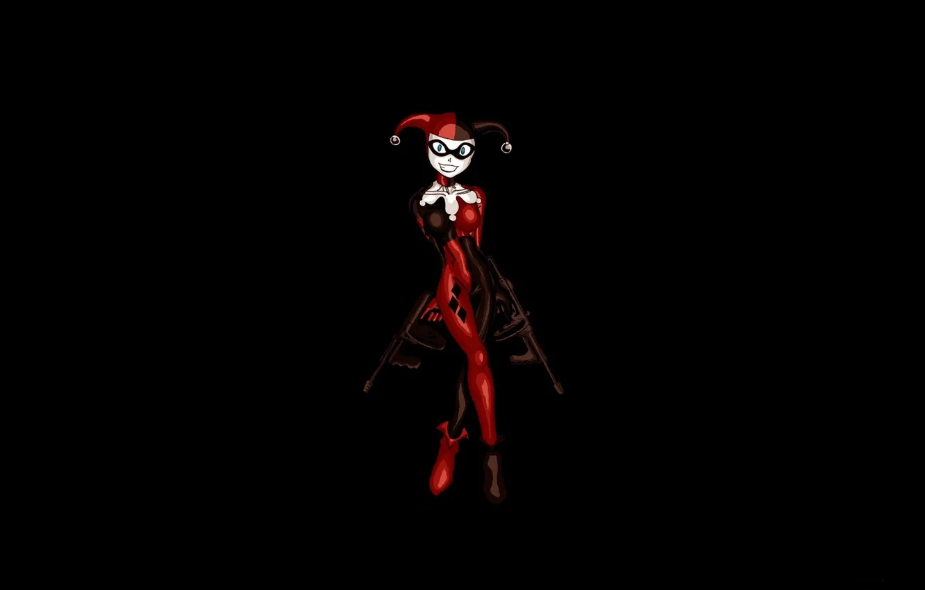 Wallpaper weapons, black background, Harley Quinn images for desktop,  section минимализм - download