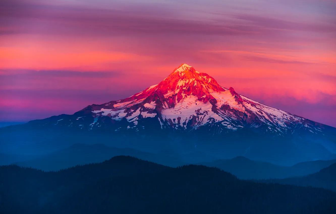 Wallpaper landscape, sunset, mountains, nature, sunset, Larch Mountain  images for desktop, section пейзажи - download