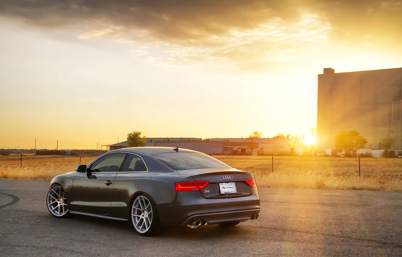 Photo wallpaper sunset, Audi, Audi, coupe, sports car