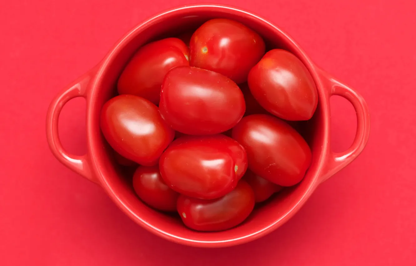 Photo wallpaper Cup, tomatoes, Red cubed