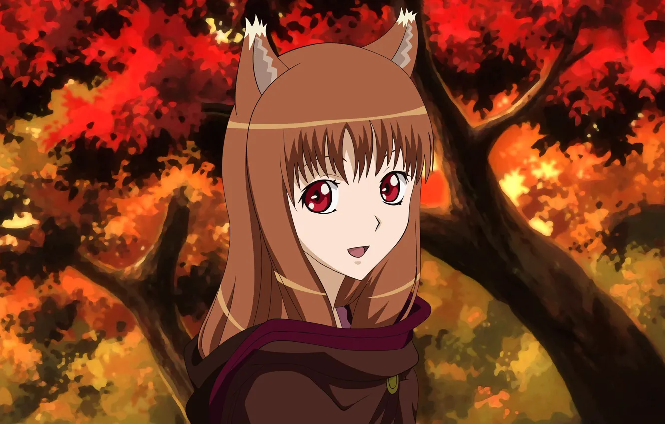Photo wallpaper autumn, Horo, Spice and wolf, Holo, Holo The Wise Wolf