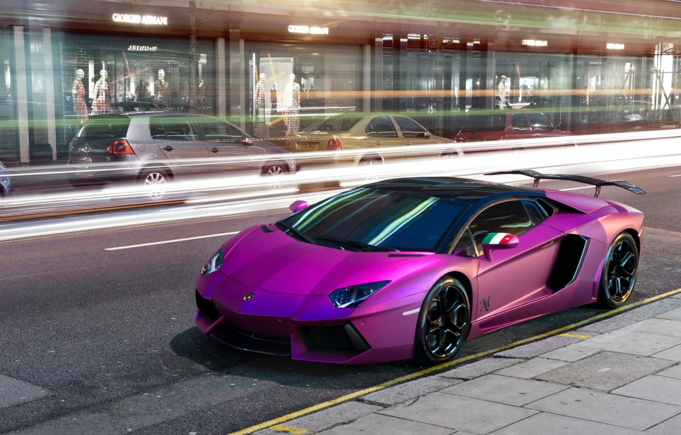 Wallpaper purple, Lamborghini, car, Aventador, purple, Lamborghini