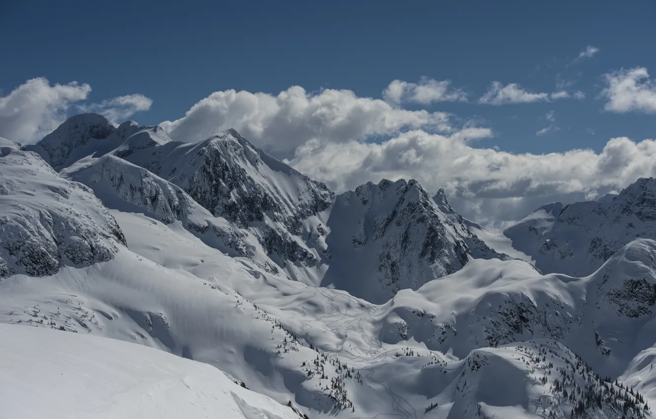 Wallpaper Canada, British Columbia, Winter, Snow, Mountains, Glacier ...