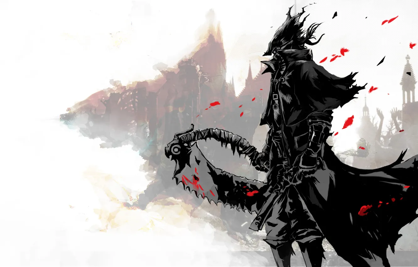 Wallpaper Blood Sword Hat Art Saw Cloak Hunter Bloodborne Images For Desktop Section Igry Download