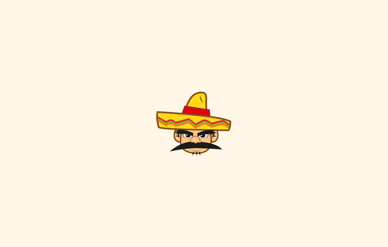 Wallpaper mustache, face, hat, eyebrows, sombrero images for desktop,  section минимализм - download