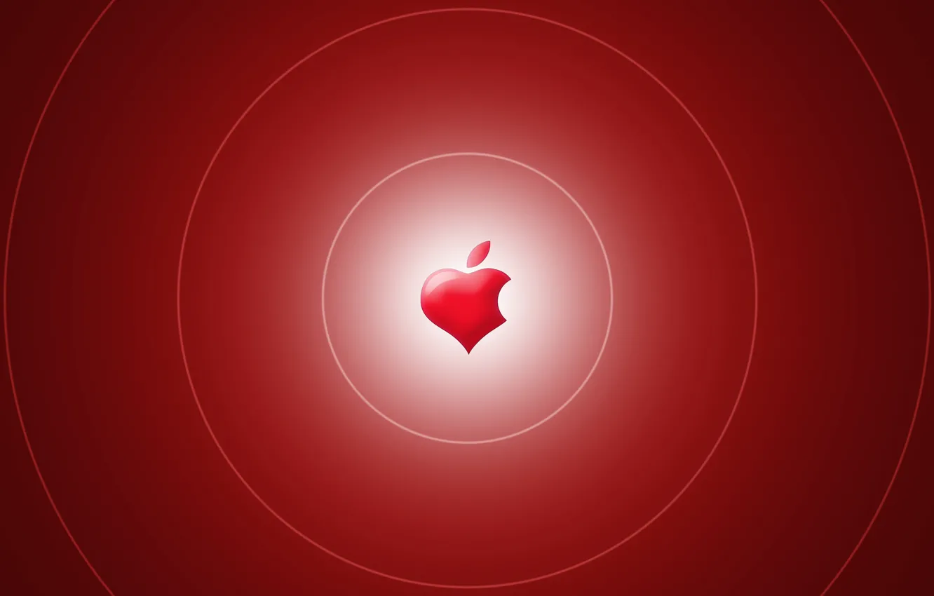 Photo wallpaper Wallpaper, heart, apple, Apple, logo, brand