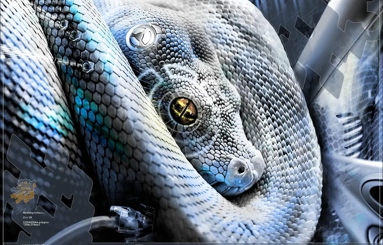 Photo wallpaper techno, treatment, Snake