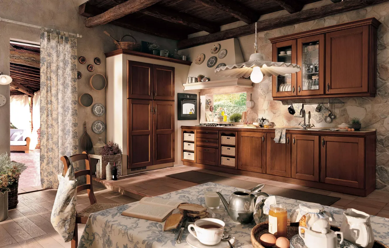 Wallpaper design, style, Villa, interior, kitchen images for desktop,  section интерьер - download